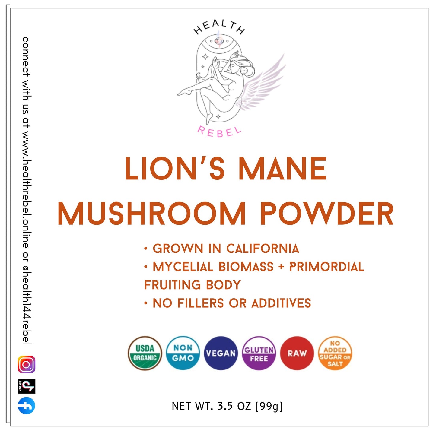 Organic Lion's Mane Mushroom Powder 99 Grams