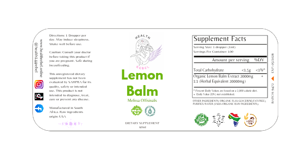 Organic Lemon Balm -  60ml